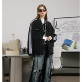 Unisex Jacket Retro Loose Black Denim Jacket Jacket